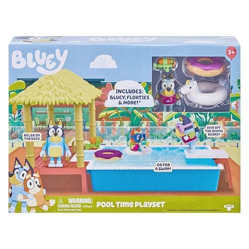 Bluey Pool Playset and Figure, 2.5-3 inch Articulated Figure and Accessories thumbnail 4