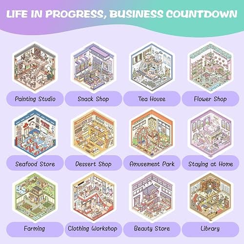 3D Sticker Scene Book Sticker Therapy for Adults and Kids 2 Books with 12 Sets of DIY 3D House Stickers Featuring Various Themes thumbnail 4