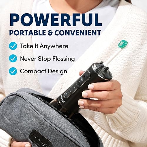 Puur Smile Professional Water Flosser - Advanced Dental Care for a Healthier Mouth, Gum, and Teeth - IPX7 Waterproof Oral Irrigator | 7 Replacement Tips, Travel-Friendly, Rechargeable - Oral Hygiene thumbnail 6