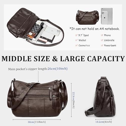Purses for Women Soft PU Leather Shoulder Bag Ladies Crossbody Purse Pocketbooks thumbnail 3