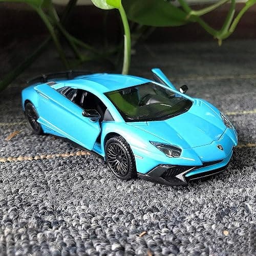 TGRCM-CZ 1/36 Scale Lamborghini Aventador LP700-4 Casting Car Model, Zinc Alloy Toy Car for Kids, Pull Back Vehicles Toy Car for Toddlers Kids Boys Girls Gift (Blue) thumbnail 2
