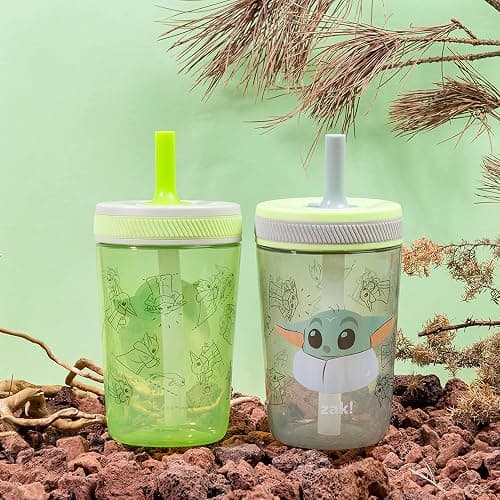 Zak Designs Star Wars The Mandalorian Kelso Toddler Cups For Travel or At Home, 15oz 2-Pack Durable Plastic Sippy Cups With Leak-Proof Design is Perfect For Kids (Baby Yoda, Grogu) thumbnail 9