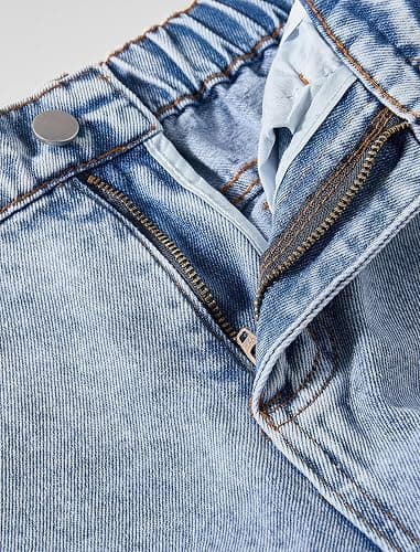 Fulihug Jeans for Girls Baggy Wide Leg Cute Bow High Elastic Waisted Denim Pants Y2K Boyfriend Skater Streetwear 7-14Y thumbnail 7