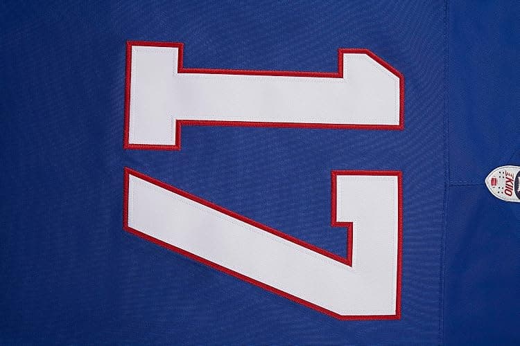 Custom Mens/Youth Football Stitched T-Shirt for Sports Fan Blue/White No Brand/Logos thumbnail 3