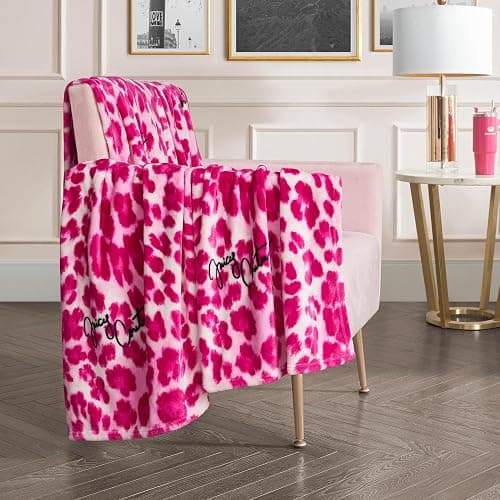 Throw Blanket for Couch - 50” x 70” Inches - Regent Leopard Print Blanket - Plush & Cozy Throw Blanket - Decorative Blankets for Sofas, Throws for Chairs, and Beds – Pink thumbnail 3