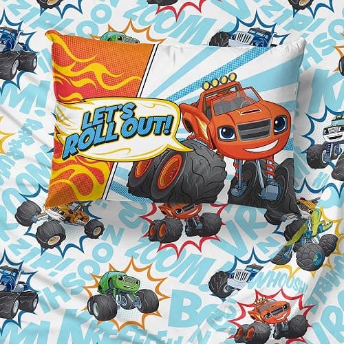Jay Franco Blaze and The Monster Machines Off to The Races Twin Size Sheet Set - 3 Piece Set Super Soft and Cozy Kid’s Bedding - Fade Resistant Microfiber Sheets (Official Blaze Product) - Multi - Blaze - Twin thumbnail 7