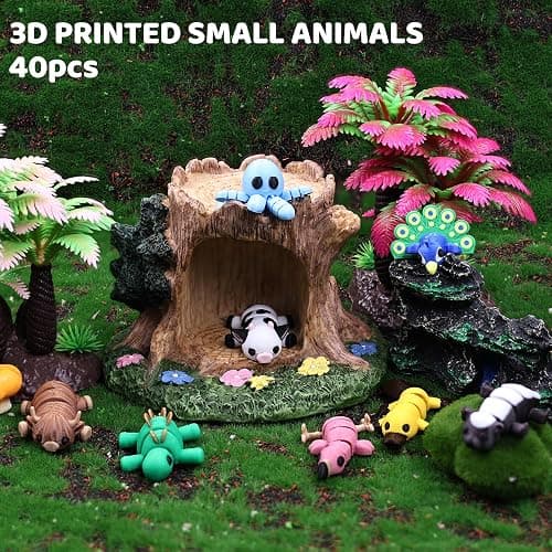 40 PCS 3D Printed Animal Figurines, Articulated Animal Figurines, Fidget Toys, Flexible Car Decor, Party Favor, Gifts for Girls and Boys, Office Desk Pets, Birthday Gifts thumbnail 5