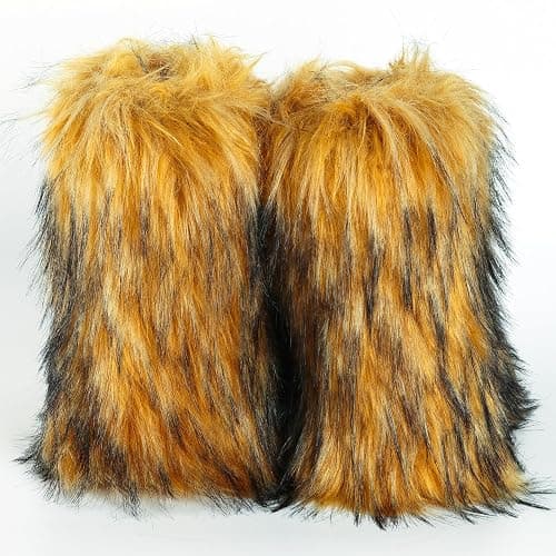 Valpeak Snow Boots for Women 2024 Furry Boots Winter Knee High Flat Heel Fluffy Faux Fur Boots thumbnail 8