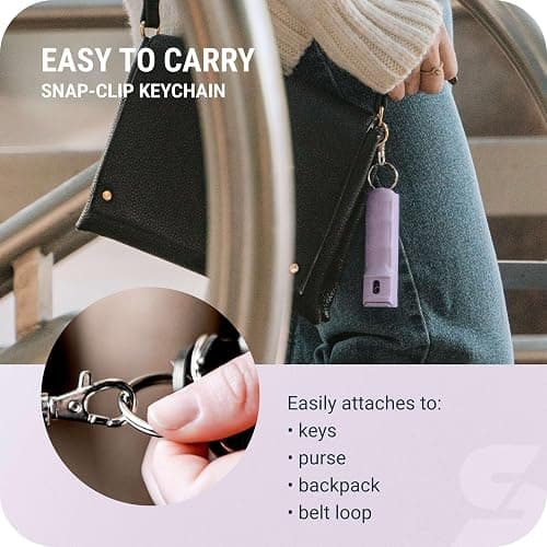 Sabre Pepper Gel Spray with Fast Flip Top Safety & Snap‑Clip Keychain for Self Defense - Max Strength with UV Dye, Finger Grip, Reduces Wind Blowback,10-Sec Spray,14ft Range, Made in USA, 0.54 fl oz thumbnail 5