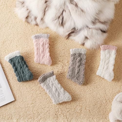 fauson Fuzzy Socks for Women, Fluffy Socks Womens, Cozy Slipper Sock for Women, Womens Winter Warm Fuzzy Sleeping Sock thumbnail 3