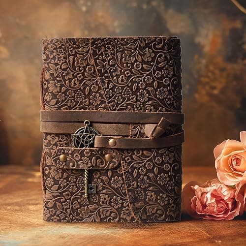 LEATHER VILLAGE Handmade Leather Bound Journal for Women- Brown | 13"X8" | 260 Pages Blank of Vintage Paper Writing, Sketchbook, Notebook thumbnail 2
