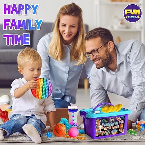 Fidget Pack Box for Boys Girls 4-12, FunKidz Fidget Toys for Kids 5-7 Autistic Sensory Mystery Birthday Gifts in Reusable Portable Treasure Box Nice Party Favors thumbnail 8