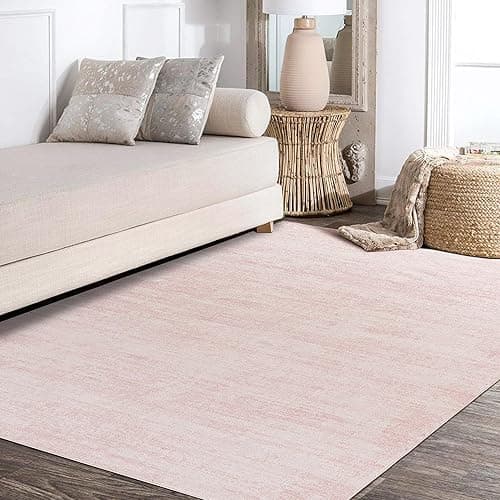 BILEEHOME Light Pink Rug 5x7 for Nursery Bedroom,Abstract Cute Modern Washable Boho Area Rugs for Girls Room,Blush thumbnail 7