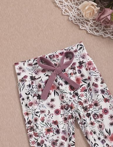 oklady Baby Girl Clothes,Hoodie Tops Floral Pant with Cute Headband Baby Girl Fall Outfits thumbnail 6