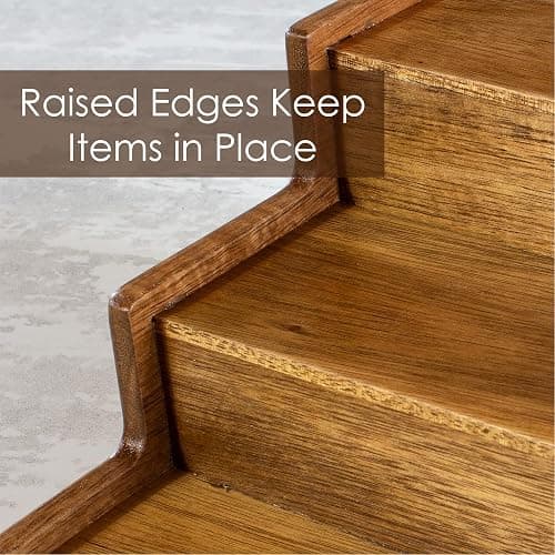 TB Home Acacia Wood 3 Tiered Spice Rack, 3 Tier Spice Organizer for Cabinet or Kitchen thumbnail 5