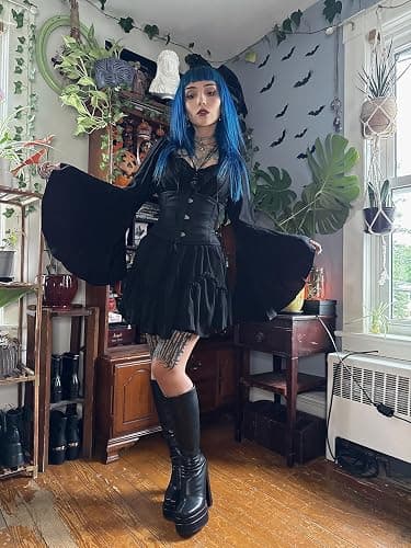 Scarlet Darkness Womens Mini Skirt Plus Size Skater Skirts Cute Pleated Short Renaissance Pirate Skirt with Pockets thumbnail 8