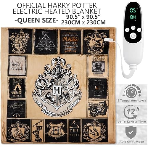 Get Trend Harry Potter Gifts Heated Blanket Electric, Queen Size Luxurious Fleece Weighted Blanket, Fast Heating with 9 Heat Settings Auto Shut-Off, 90x90in (Multi Harry Potter, Queen US) thumbnail 2