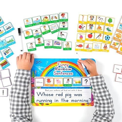 104 PCS Sentence Building for Kids, Sentence Building Magnets Kit, Learn to Read, Speech Speak Spell Games, Kids Vocabulary Builder, Sentence Building Games, Sight Word Magnets Games - Simply Magic thumbnail 9