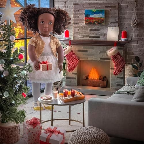 Our Generation – 18-inch Doll Accessories – Dollhouse Furniture – Fireplace & Christmas Tree – Holiday Decor Set – Pretend Play 3+ Years – Holiday Celebration thumbnail 8