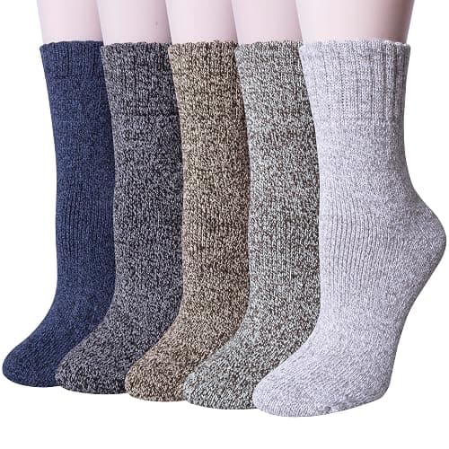 Loritta Wool Socks for Women Warm Winter Socks Knit Crew Calf Hiking Boot Sock Stocking Stuffers Gifts - Image 1