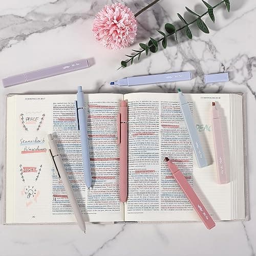 Mr. Pen- Aesthetic Highlighters and Gel Pens, 10 Pack, Morandi Colors Bible Highlighters No Bleed, Black Ink Gel Pens, Fast Dry and No Smear for Bible Journaling, Planner, School Supplies thumbnail 2