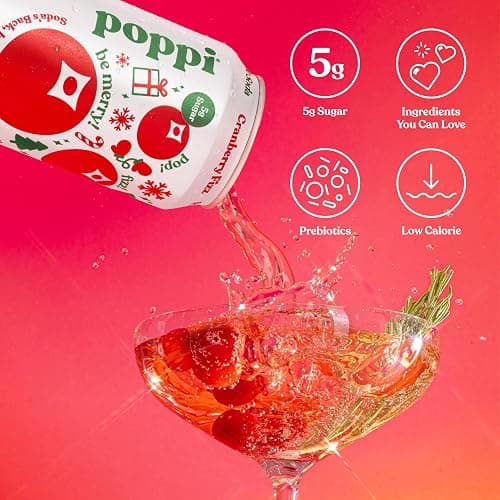 Poppi Sparkling Prebiotic Soda Beverage with Apple Cider Vinegar, Seltzer Water and Fruit Juice, Cranberry Fizz Flavor, 12 Fl Oz, Pack of 12, Packaging May Vary thumbnail 4
