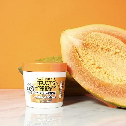 Garnier Fructis Damage Repairing Treat 1 Minute Hair Mask with Papaya Extract for Shine and Scalp Health, 3.4 Fl Oz (Pack of 1) thumbnail 8