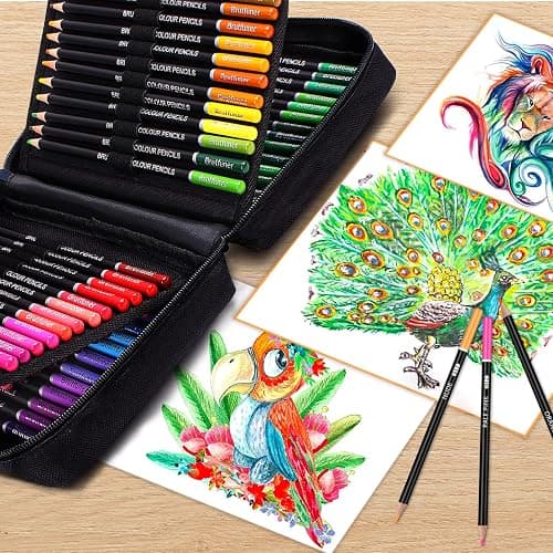 NICETY Colouring Pencils Art Set - 76 Coloured Pencils for Adults Artist, Quality Oil-based Soft Core Coloured Leads Professional Pencils Perfect for blending, in Zipper Case thumbnail 2