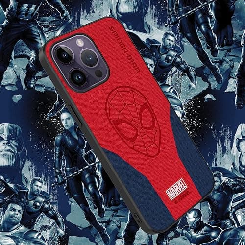 IRON SPIDER Case for iPhone 15 with Superhero Character Compatible iPhone 15 Leather Case RED+Blue (Spider) thumbnail 5