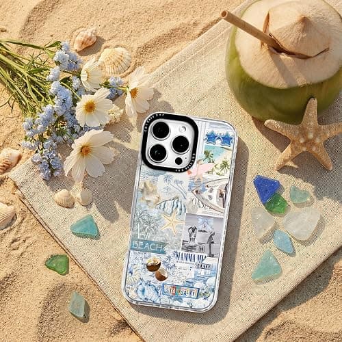 ChiCaseVer for iPhone 12 mini Case, Nostalgic Beach Collage with Surfboard & Stay Salty, Military-Grade Drop Protection, Coastal Soft Slim TPU Protective Cover with Camera Protection for Women & Girls thumbnail 9