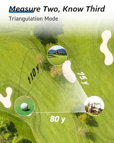 THARNOX Golf Range Finder with Slope & Triangulation, 1300Yard Rangefinder, 5.3oz Compact, Lightweight, 0.2s Flag Lock Vibration, Magnetic Mount, USB-C Rechargeable, 6X Magnification, Waterproof IPX54 thumbnail 5