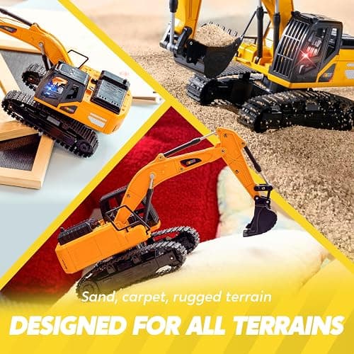 JOYIN Remote Control Excavator Toys for Boys, 2.4Ghz RC Play Excavator with Light, Construction Toys for Boys 3-5 4-7 8-12 Year Old Kids, Birthday Gift - Excavators thumbnail 4