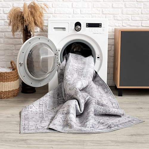 Bloom Rugs Washable Non-Slip 8' x 10' Rug - Blue/Gray Traditional Area Rug for Living Room, Bedroom, Dining Room, and Kitchen - Exact Size: 8' x 10' thumbnail 5