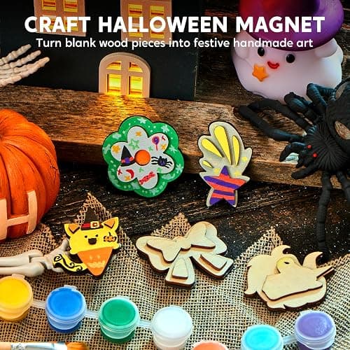 JOYIN 12 pcs Fantasy Wooden Magnets, Kids Unicorn Painting Craft, Spring and Rainy Day Activities School Art Projects, Toys for Kids Aged 3+ Birthday Easter thumbnail 2