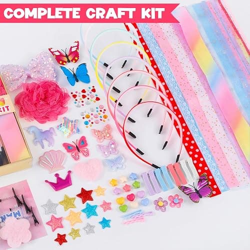 yasest Arts and Crafts Kit for Girls - DIY Headband Making Kit for Girls, 89pcs Fashion Hair Accessories Set, Art & Craft Gift for Kids 6-8 - Ideal Gifts for 5 6 7 8-12 Year Old Girl thumbnail 5