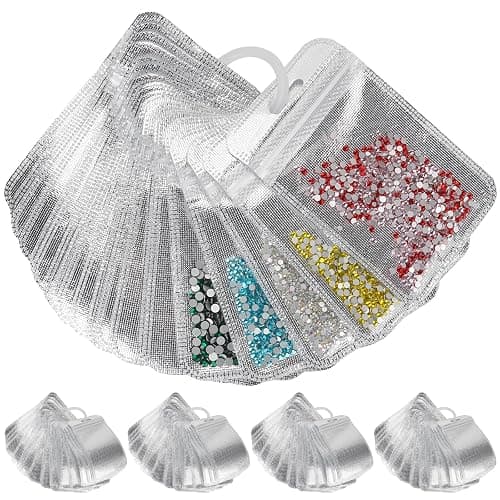 Plus tard 200-Pack Reusable Clear Bead Storage Bags for Diamond Art | Ziplock Closure Keeps Rhinestones, Sequins and Jewelry Findings Visible, Sorted and Easy to Carry - Image 1