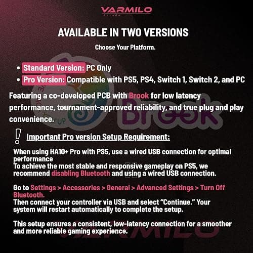 Varmilo HA10+ Rapid trigger All button arcade controller Leverless fight stick Two Versions Standard PC Only or Pro Compatible with PC PS4 PS5 Switch1 Switch2 (Golden Cosmos, Pro (Multi-Platform)) thumbnail 4