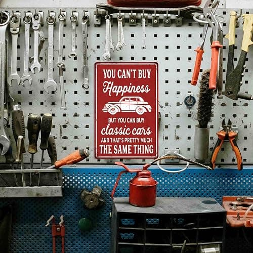 Classic Car Gifts For Men Vintage Car Decor Funny Garage Wall Decor Unique Gifts For Car Lovers Man Cave Wall Decor You Can't Buy Happiness But You Can Buy A Classic Cars thumbnail 2