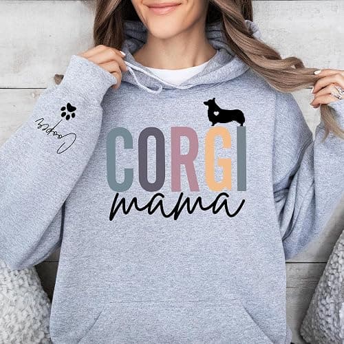 MY4LOVE Custom Dog Mama Embroidered Crewneck Sweatshirt With Names On The Sleeve, New Dog Mom Gifts, Dog Lovers Sweatshirt thumbnail 2