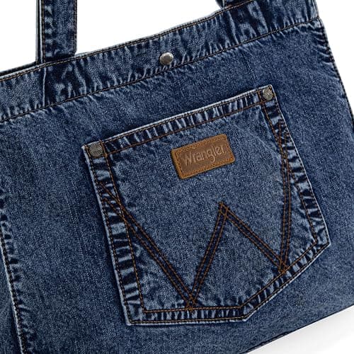 Montana West Wrangler Denim Tote Bag for Women Large Purses for Work Travel Everyday thumbnail 6