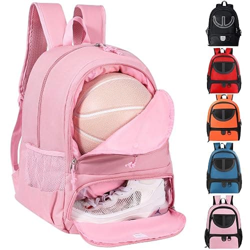 Basketball Bag Backpack for Men Women with Ball & Shoes Compartment 30L Capacity Lightweight Breathable Boys Girls Soccer Ball Bag Backpack Fit Volleyball Football Sports Travel School Gym - Image 1