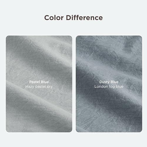 Bedsure 100% Washed Cotton Duvet Cover King Size - Dusty Blue Minimalist Cotton Duvet Cover Linen Like for All Seasons - GentleSoft™ Plain Simple Bedding (Dusty Blue, King, 104"x90") thumbnail 6