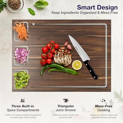 BLUEWEST Noodle Board Stove Cover with Handles, 3 in 1 Wood Stove Top Covers Board for Gas Burners and Electric Stove, Wooden RV Stovetop Cover, Tray for Kitchen Counter Space with Juice Grooves thumbnail 6