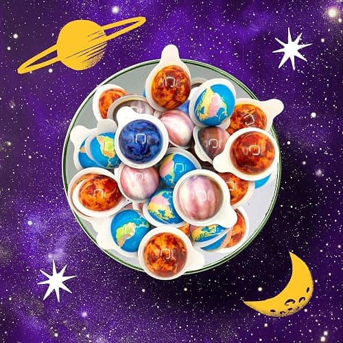 Planet Mix Gummy Balls Candy - 19 Ounce Jar (30 Count) - Strawberry Jam Center - Individually Wrapped Chewy Candy - Planets Filled Gummies by Funtasty thumbnail 6