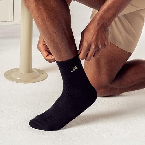 adidas Men's Athletic Cushioned Crew Socks (6 Pairs) Durable & Comfortable thumbnail 7