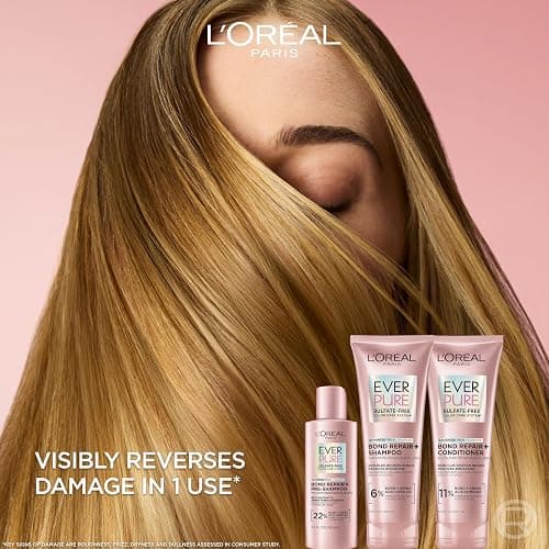 L'Oreal Paris Sulfate Free Bond Repair+ Pre Shampoo Concentrate, Hair Treatment with Bond + Amino Acid Complex for Colored, Bleached or Damaged Hair, EverPure, 5.1 Fl Oz (Packaging May Vary) thumbnail 2