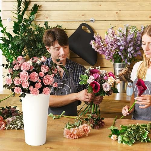 Invech Flower Display Stand with 12 Buckets and Wheels, 3 Tier Flower Cart Display Stand for Indoor Outdoor Garden, Wedding, Flower Shop (White) thumbnail 8