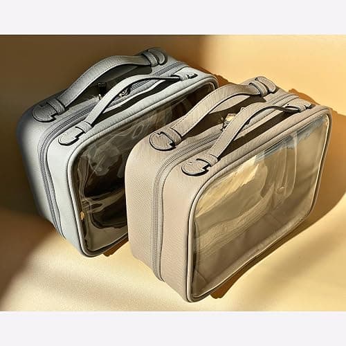 JAZD Clear Makeup Bag Toiletry Bag for Women Cosmetic Case Large Capacity Travel Make Up Bag Organizer Transparent Storage Compartment TSA Approved thumbnail 7