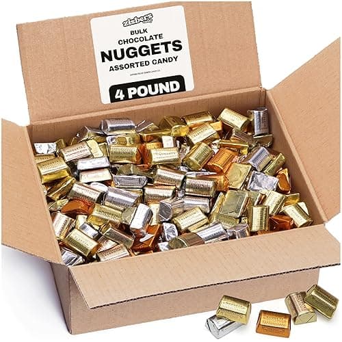 Bulk Assorted Chocolate Nuggets 4 Pound - Approx 180 Individually Wrapped Milk, Special Dark With Almonds, Extra Creamy, Chocolate Candy Pack For Parties, Candy Buffet & Treats