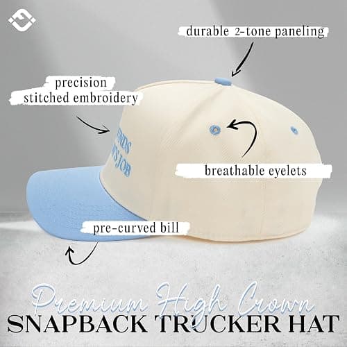 Funky Junque Vintage Canvas Snapback Hat - Adjustable 2 Tone Cap for Men Women - Put It On My, Cowboy, Girl Dad, Funny thumbnail 3
